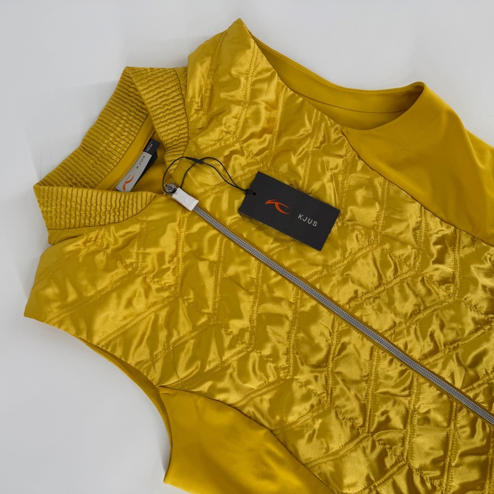 KJUS Women's Retention Vest Yellow Size 38 Medium‎ NWT Performance Insulated